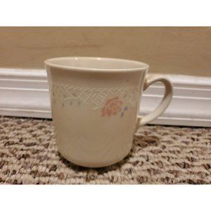 Corning Pink/Blue Flower Pattern 8oz Coffee Mug, Microwavable